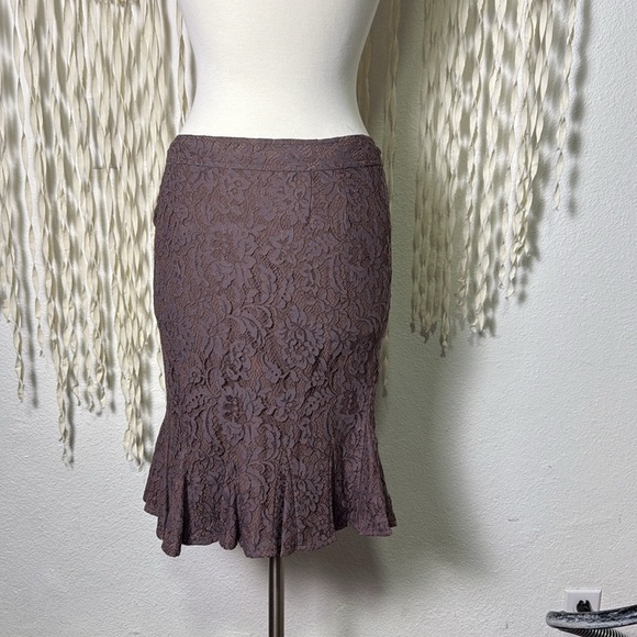 Alberto Makali Mauve Lace Peplum Hemline Size 8 - Picture 6 of 8